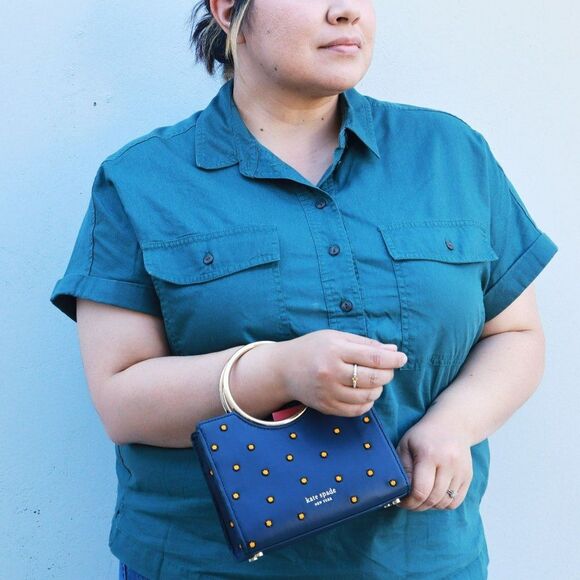 NWT Kate Spade White Rock Road PANTHER Sam polka dot small - Picture 3 of 13